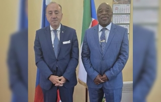 Vicente Caseiro, CEO de Hermitage Group, durante su encuentro con el Embajador de Guinea Ecuatorial en Rusia.